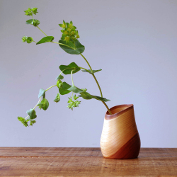 香炉 欅 拭き漆 花器 木製