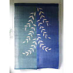 藍染めののれん（しっかり麻）＜柳に風 色合わせ＞｜山内武志さん